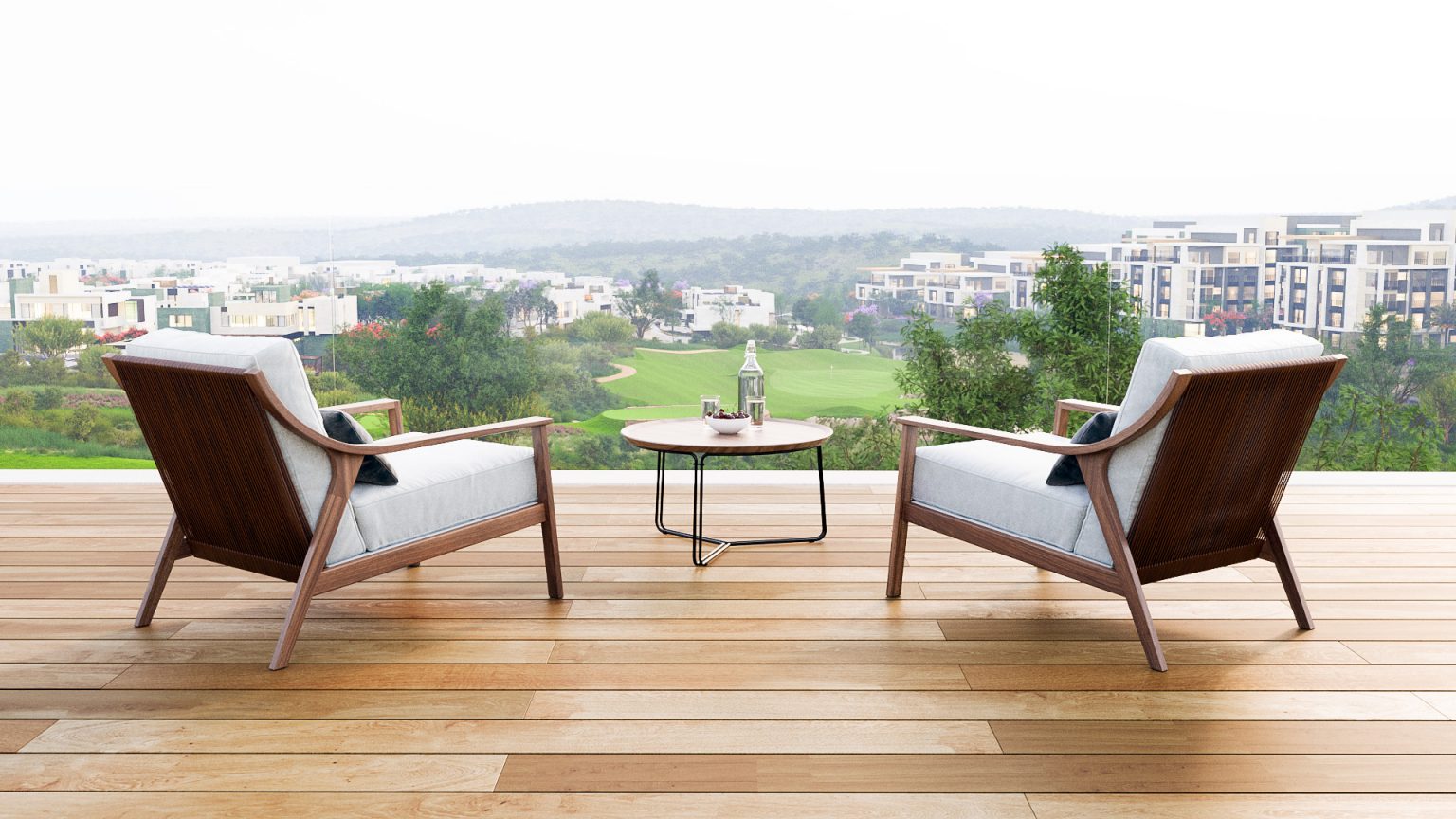 Eighteen apartment terrace render